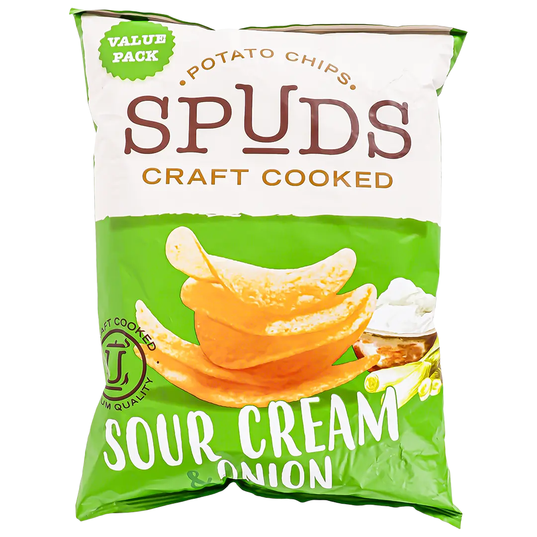 SPUDS SOUR CREAM N ONION 105G